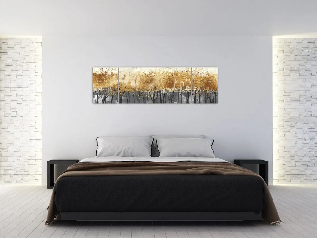 Obraz - Złote drzewa (170x50 cm)
