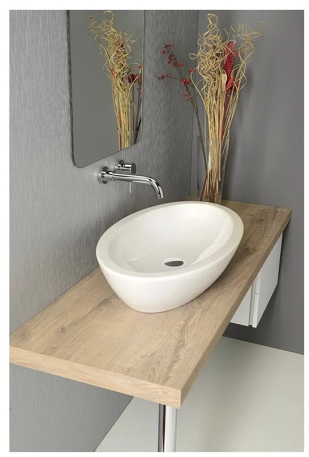 Biała umywalka ceramiczna Sapho Sistema, 75x42 cm
