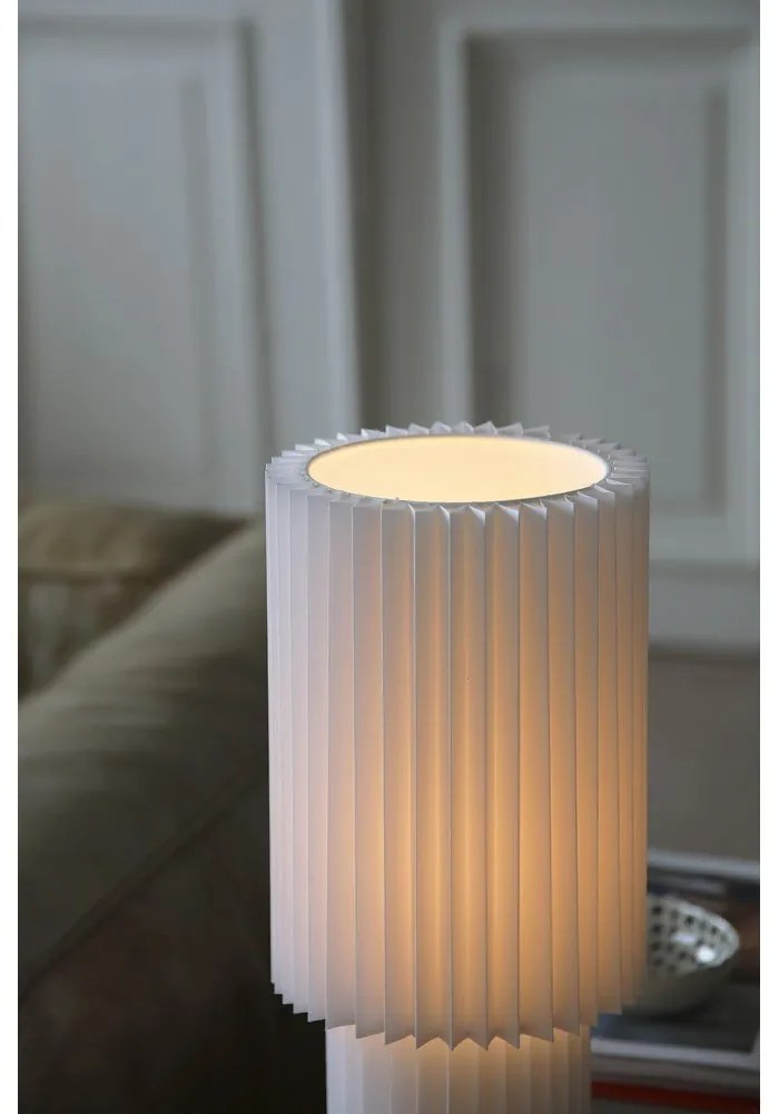 Biała lampa stołowa z tekstylnym kloszem (wysokość 45 cm) Catis – Markslöjd