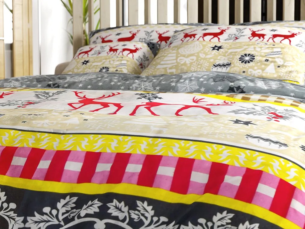 PrzytulneMieszkanie.pl PrzytulneMieszkanie.pl Flanelowa pościel CHRISTMAS TIME kolorowa Rozmiar pościeli: 70 x 90 cm | 140 x 220 cm