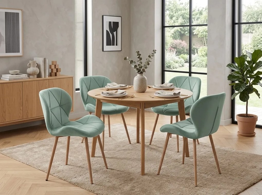 Krzesło jadalniane MANGO VELVET, miętowe