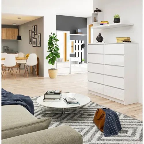 Biała komoda w połysku z szufladami S5-F77