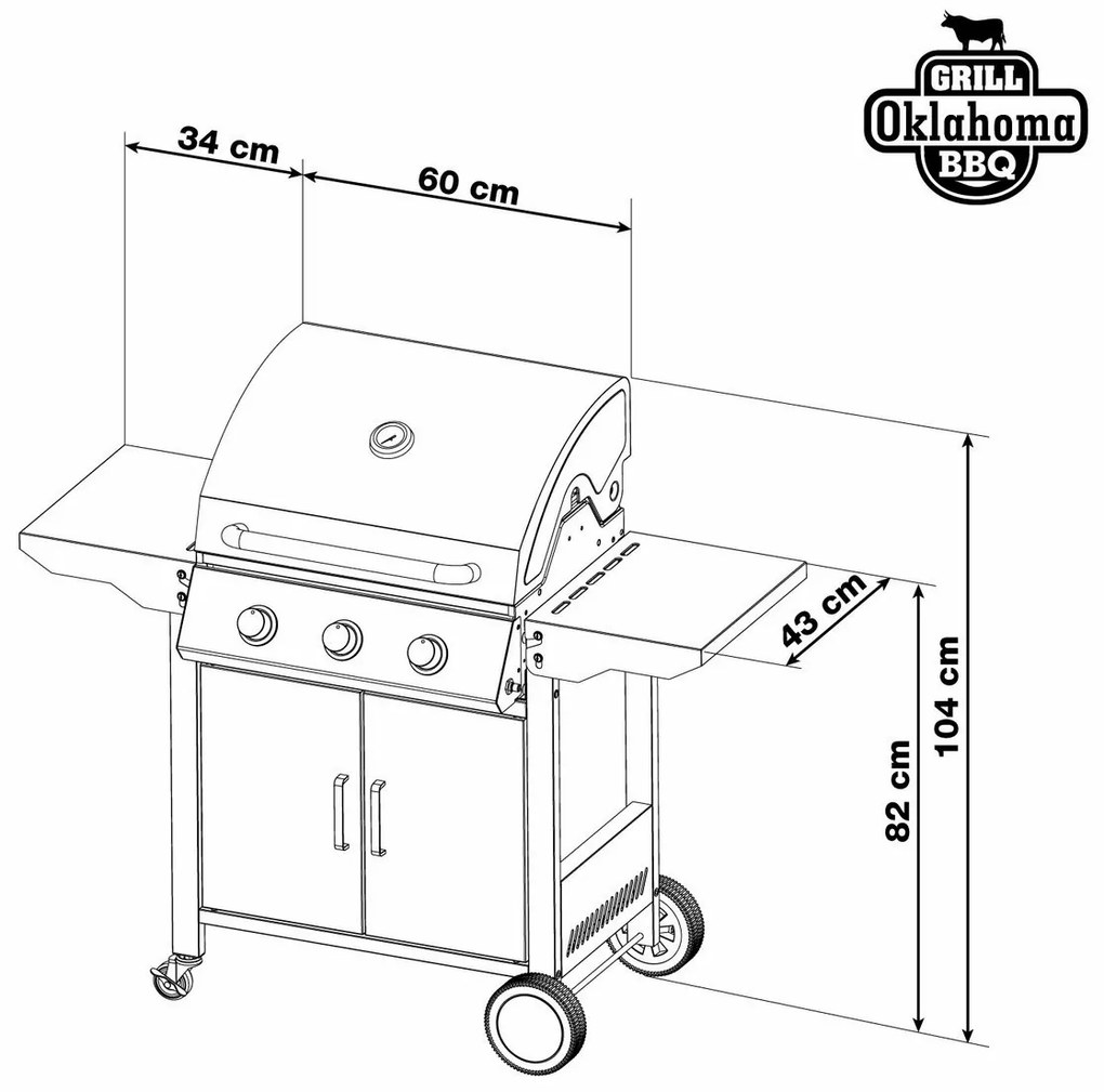 Grill gazowy G21 Oklahoma BBQ Premium Line 3 palniki + gratis reduktor ciśnienia