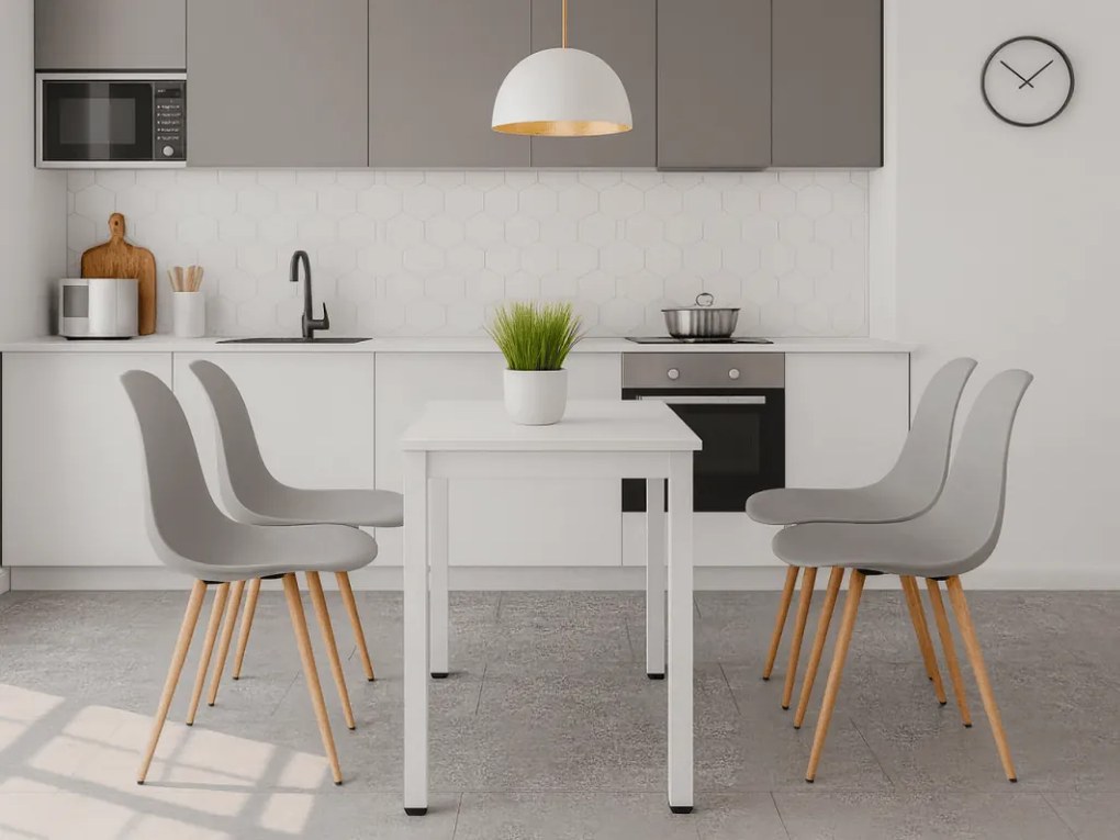 Biały stół jadalniany z białym blatem TESSA 120x60 cm