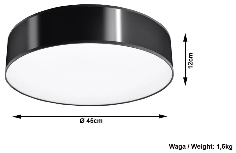 Czarna lampa sufitowa Sollux Atis Ceiling 45