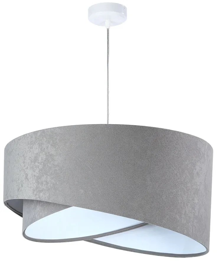 Szaro-biała lampa wisząca welurowa - 8X EX974 K3-M10