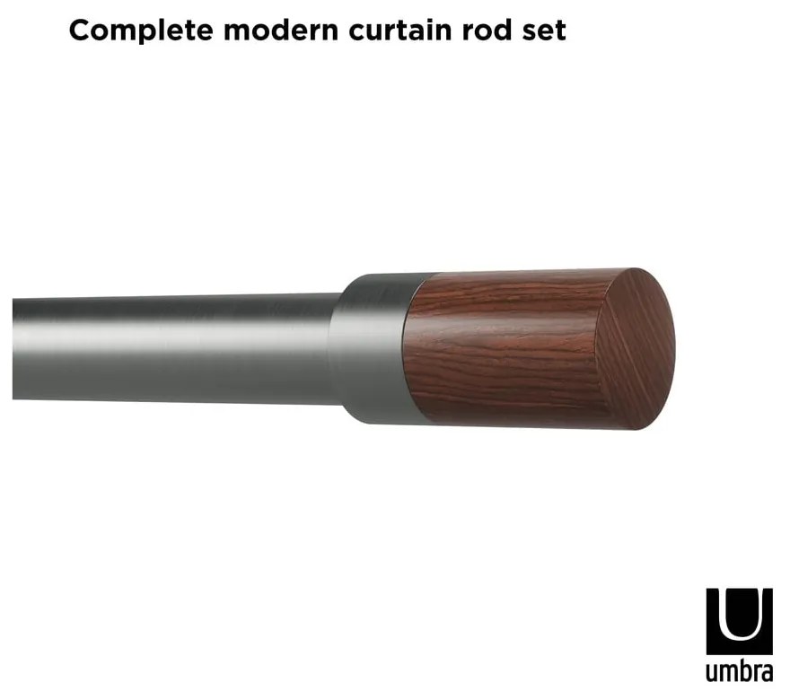 Stalowy regulowany karnisz 183 - 366 cm Blok – Umbra