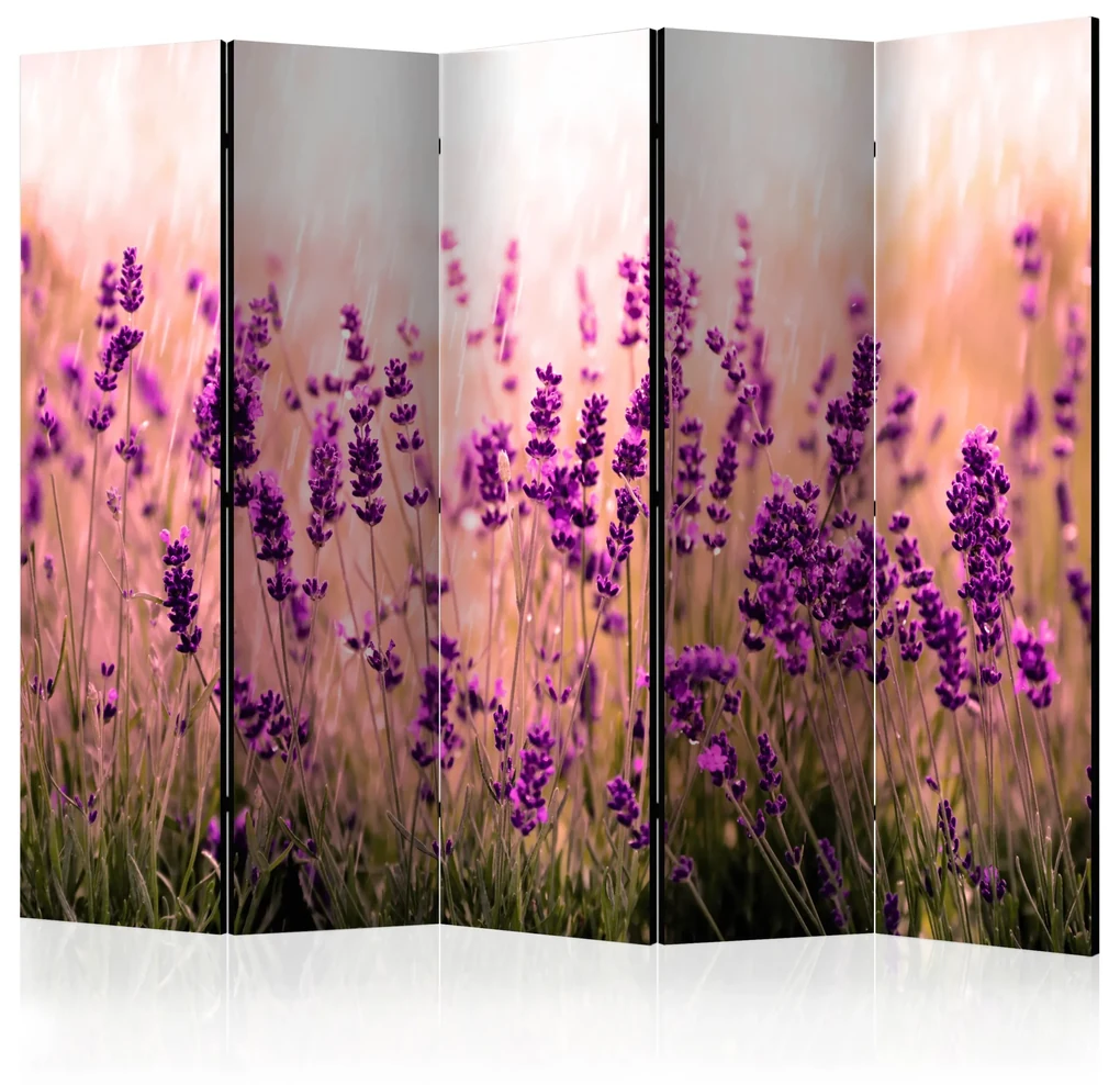 Parawan akustyczny Kwiaty 225x172 cm 5-częściowy różowy ARTGEIST B