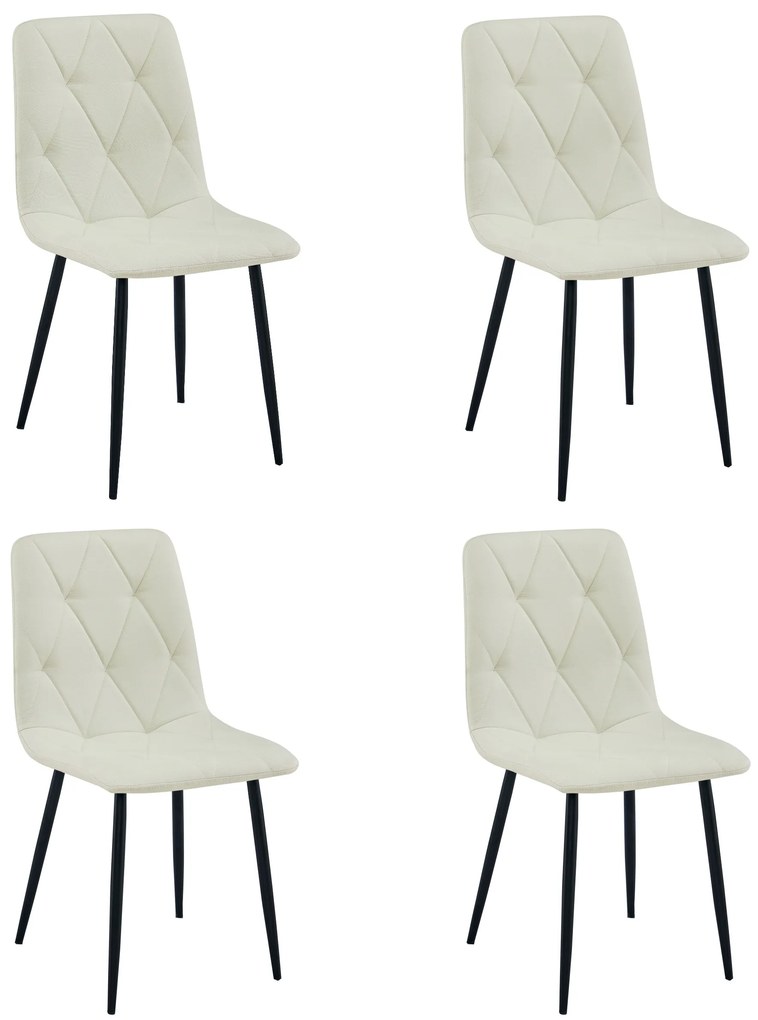 Kremowe krzesło do kuchni LIBRA z czarnymi nogami