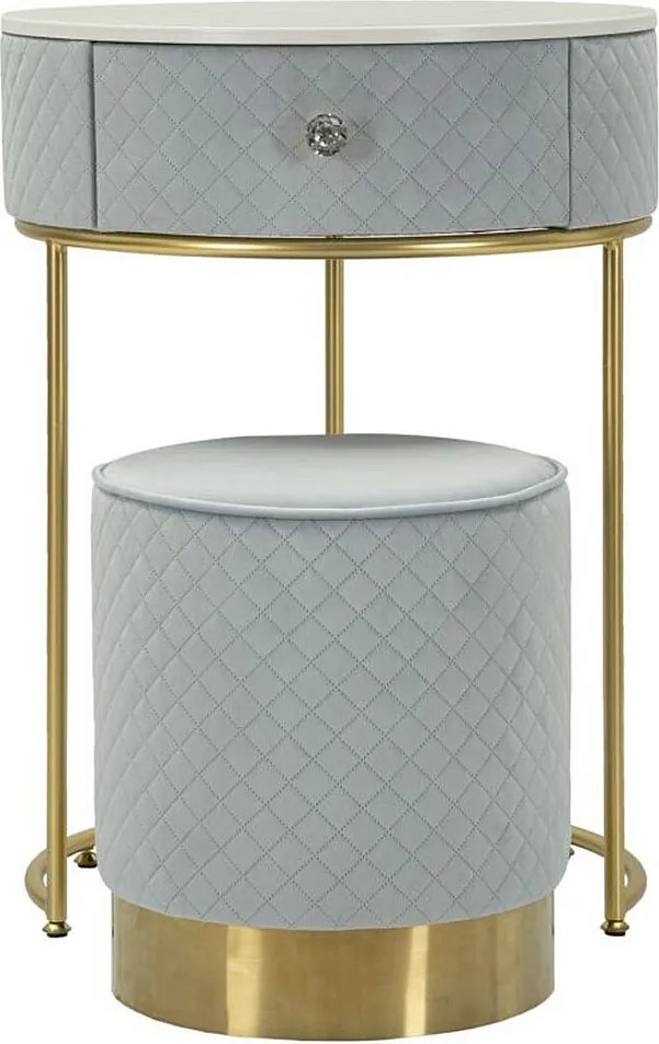 Stolik Nocny VKH757, Niebieski, 52x52x70 cm, Kendra Home