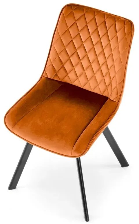 Krzesło tapicerowane K520 VELVET cynamonowe obracane HALMAR