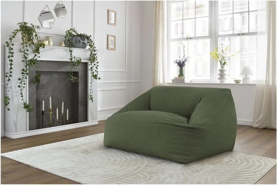 Zielony sztruksowy worek do siedzenia Lilibet – Bobochic Paris