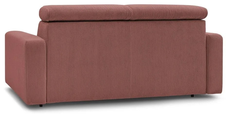 Różowa sztruksowa rozkładana sofa 215 cm Monaco – Bobochic Paris