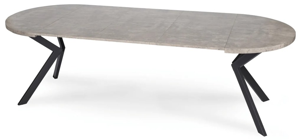 Stół Okrągły Rozkładany LUKAS 100-250 cm Beton Nowoczesny Loft