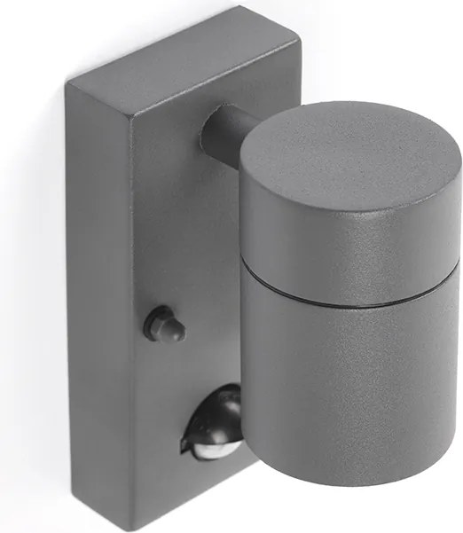 Lampa ścienna zewnętrzna antracytowa IP44 z czujnikiem ruchu - Solo