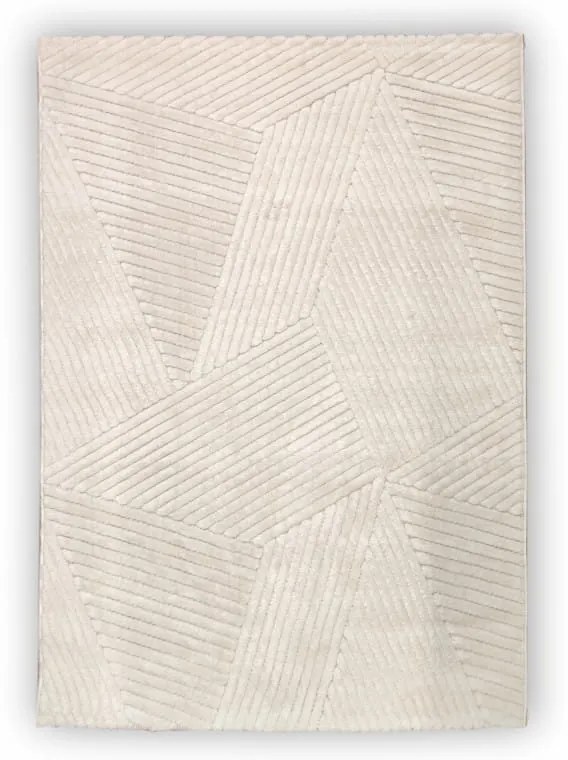 Dywan nowoczesny 3D Lily wielokąty kremowy 80 cm x 150 cm