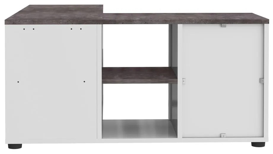Biało-szara szafka pod TV w dekorze betonu 90x45 cm Angle – TemaHome