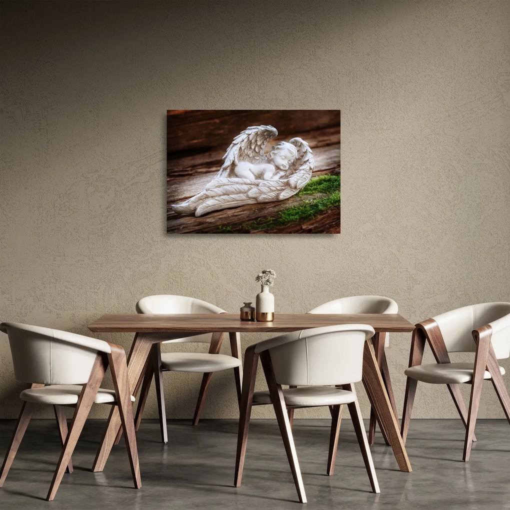 Obraz na szkle - Śpiący anioł (70x50 cm)