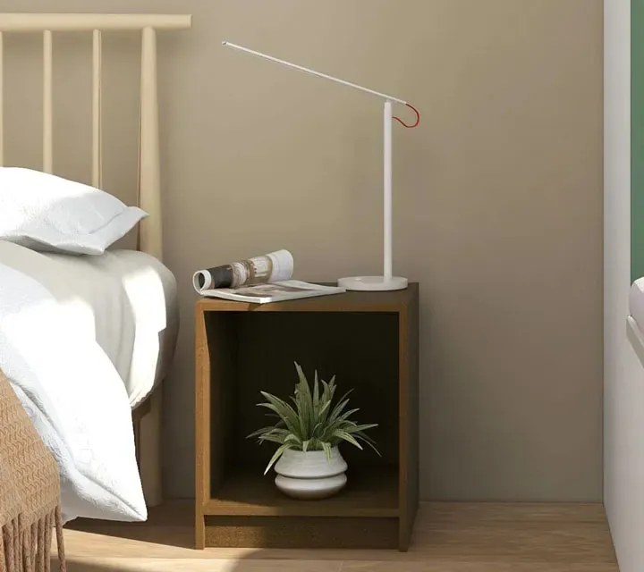 Minimalistyczna drewniana szafka nocna miodowy brąz M4-A13