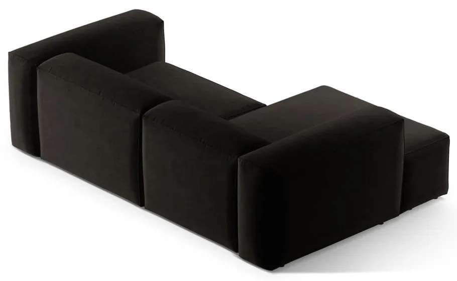 Czarny narożnik (lewostronny/z szezlongiem) Bergamo – Cosmopolitan Design