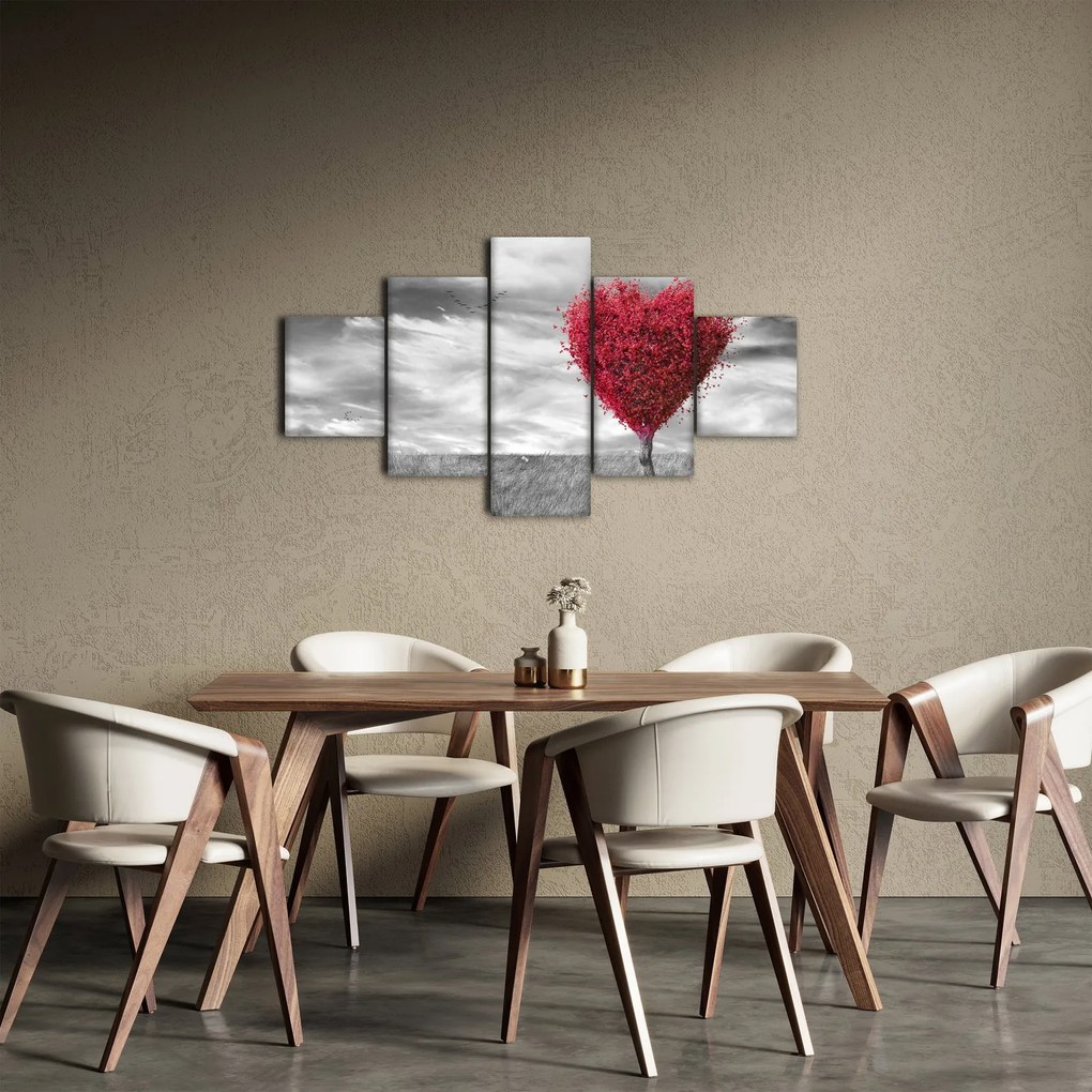 Obraz - serce z koroną drzewa (125x70 cm)
