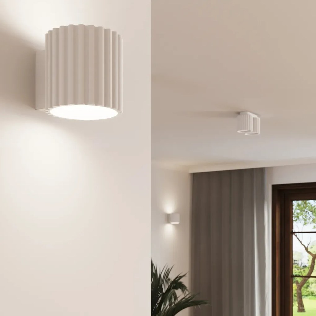 Plafon dwupunktowy AURA 2 biały GU10 ryflowany SOLLUX  LIGHTING