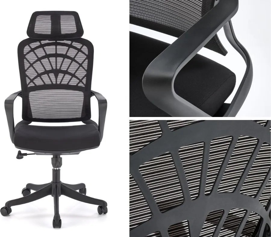 Obrotowe krzesło z regulowanym zagłówkiem Vesuvio Halmar