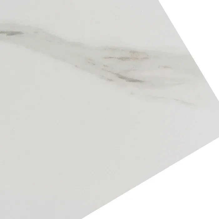 Stół Rozkładany Prostokątny VICTOR 160-240 cm Ceramiczny Biały Marmur/Czarny do Jadalni Nowoczesny Loft