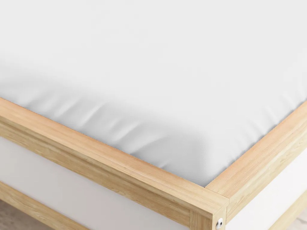 PrzytulneMieszkanie.pl Prześcieradło z mikrofibry z gumką białe 90 x 200 cm