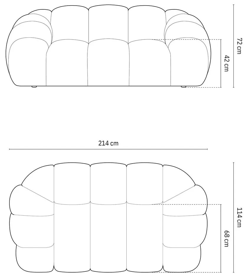 Zielona sofa 214 cm Diana – Micadoni