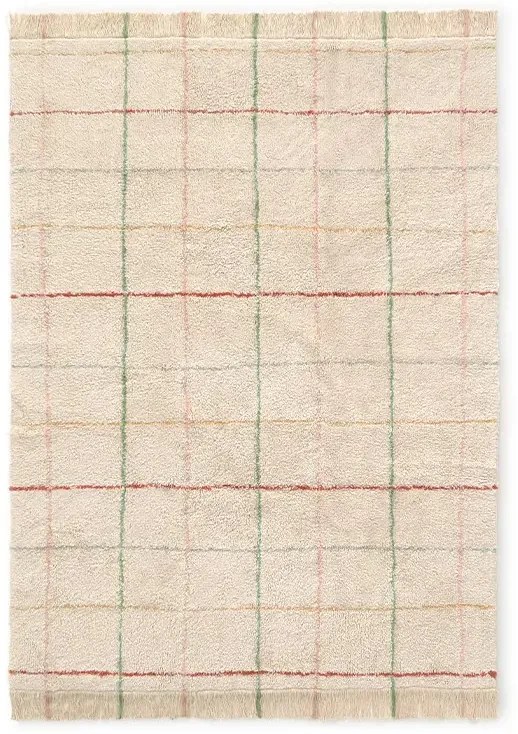 Dywan dziecięcy FOLK KRATKA 90x130 cm beżowy/kolorowy LORENA CANALS