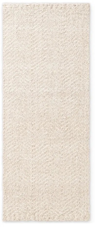 Kremowy chodnik z mieszanki wełny tkany ręcznie 80x200 cm Majoli – Elle Decoration