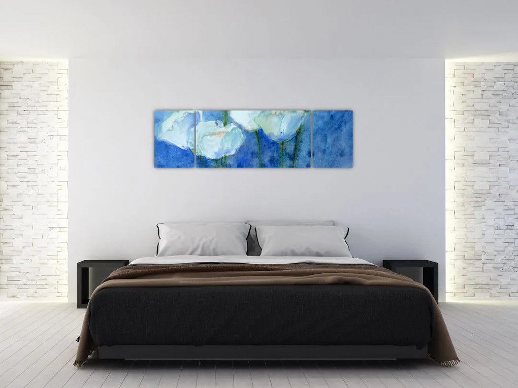 Obraz - Białe tulipany (170x50 cm)