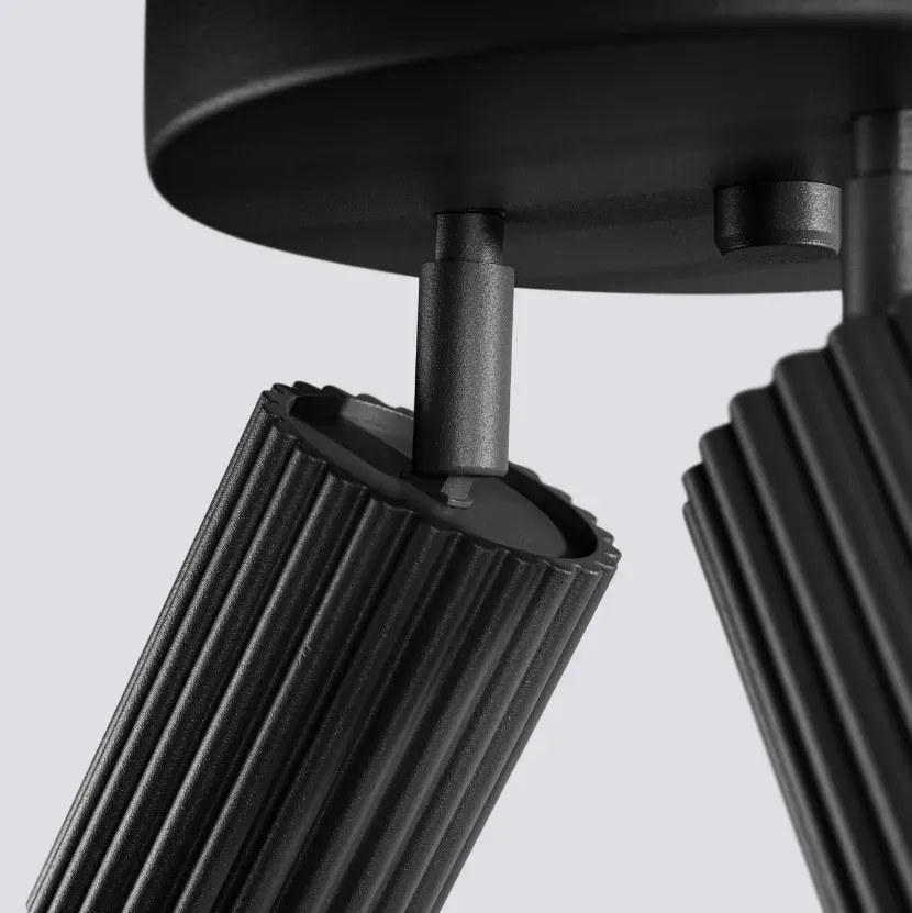 Plafon trzypunktowy KARBON 3P czarny okrągły SOLLUX LIGHTING