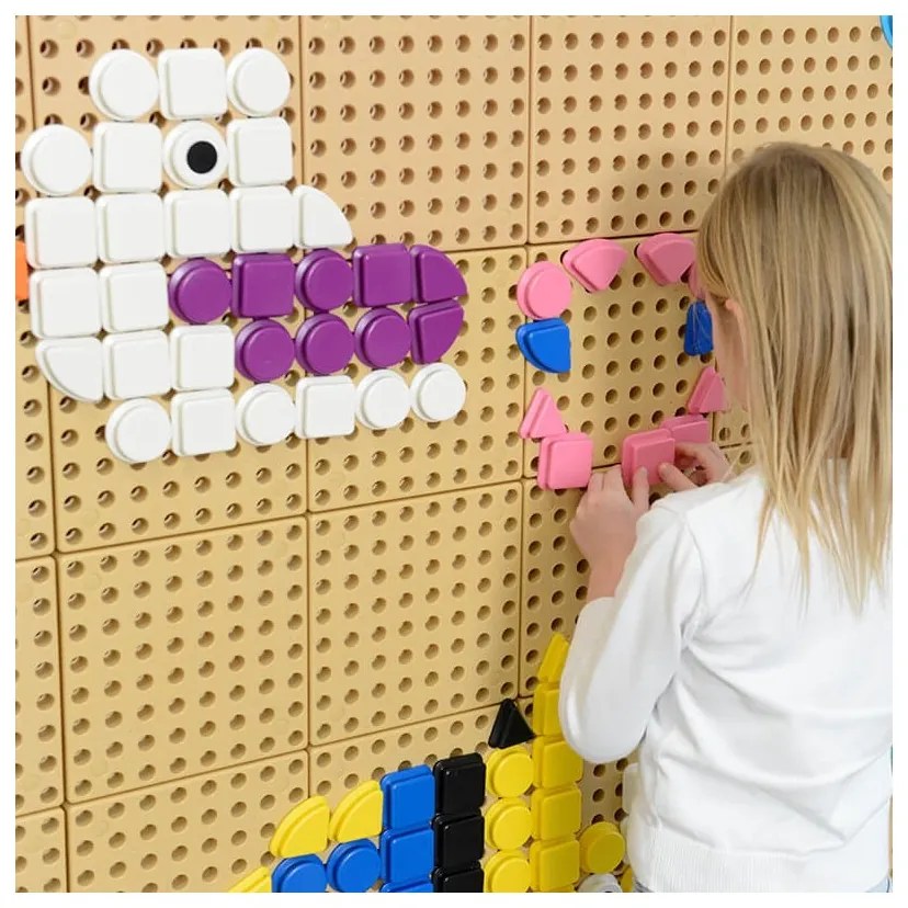 Masterkidz zestaw kołeczki w kształcie figur geometrycznych 64szt do tablic stem