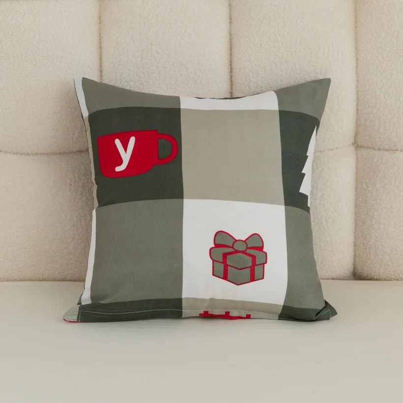 Poszewka na poduszkę z mikrofibry CHRISTMAS SOCKS 45x45 cm, zielony