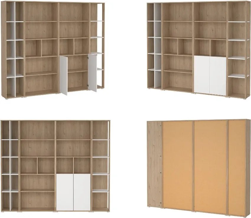 Zestaw mebli do biura styl skandynawski Sign jackson hickory/biały mat