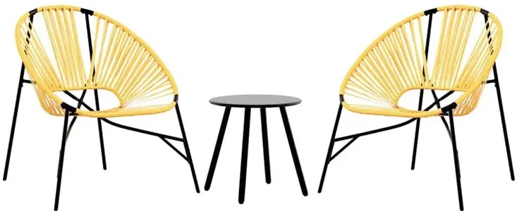 Zestaw czarno-żółtych krzeseł ogrodowych K1-H87