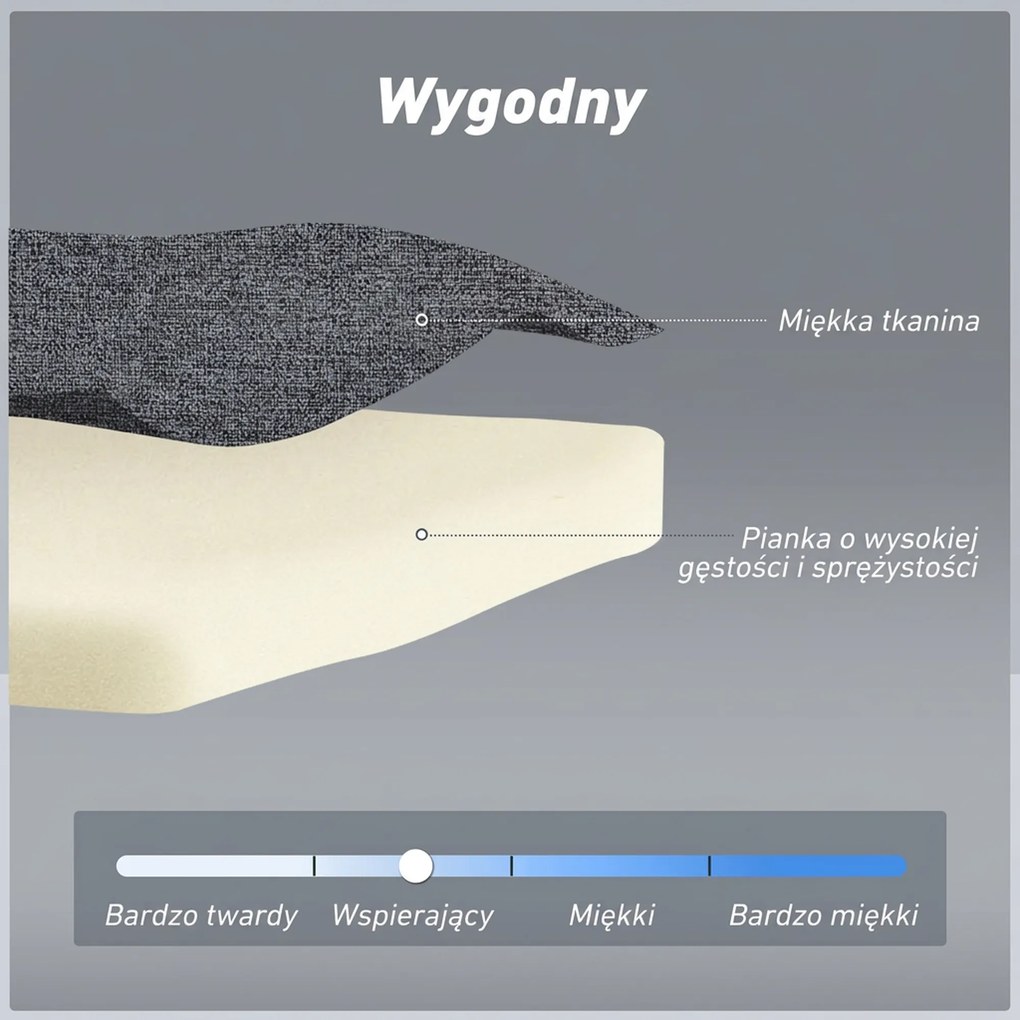 HOMCOM Fotel rozkładany do spania z funkcją łóżka leżanka regulowane oparcie szary drewniane nogi poduszka | Aosom PL