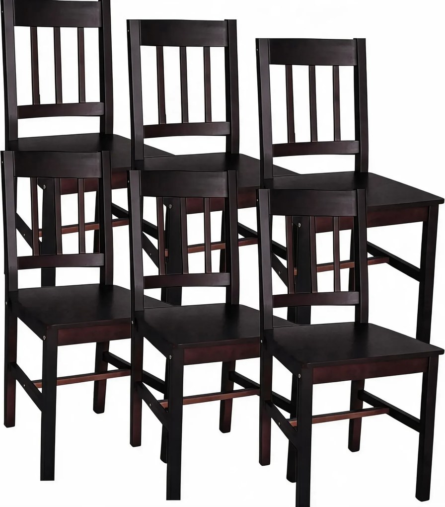 Komplet 6 Krzeseł Drewnianych Wenge L6-M61