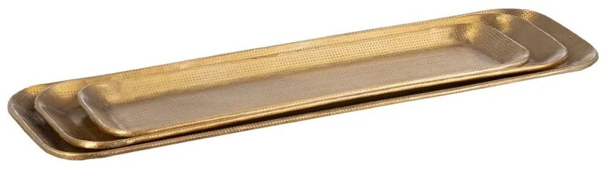 Metalowe tace dekoracyjne zestaw 3 szt. 14x48 cm Grau – Ixia