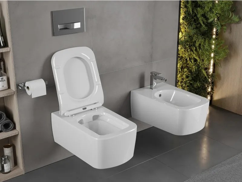Mexen York miska wc Rimless z deską wolnoopadającą slim, duroplast, biała połysk - 30114000