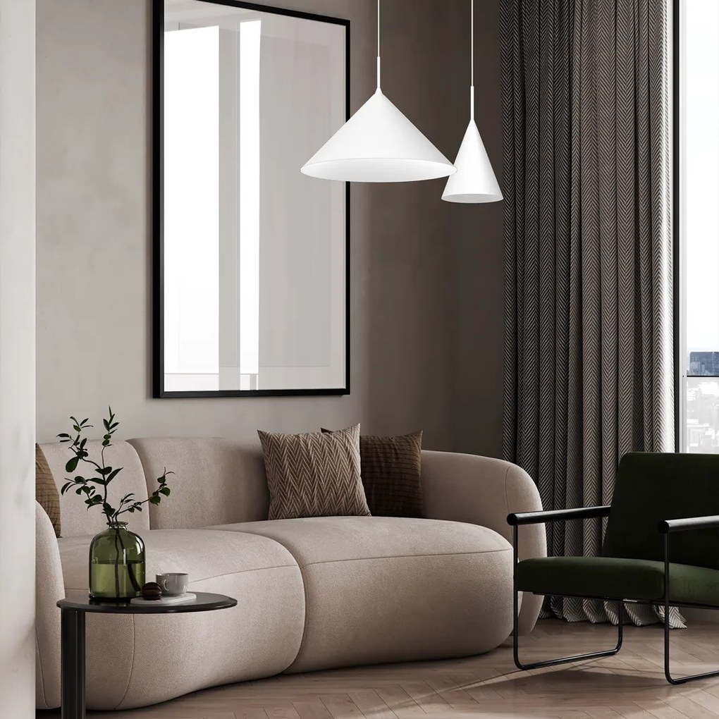 Lampa wisząca CAPITAL WHITE Ø46cm 1xGX53, biała trójkąt, pojedyncza