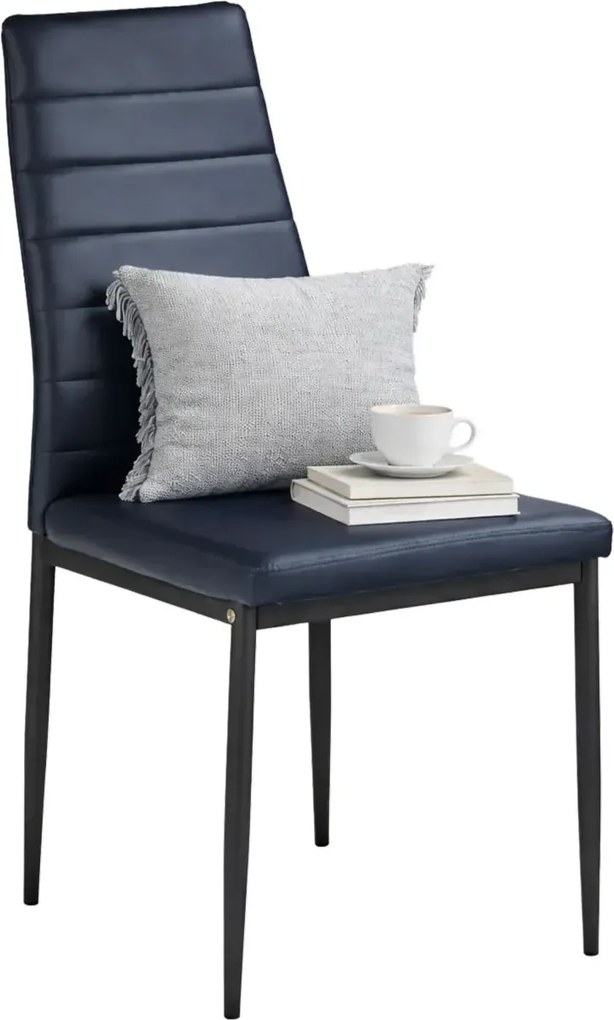 Czarne tapicerowane nowoczesne z ekoskóry krzesło H3-R56