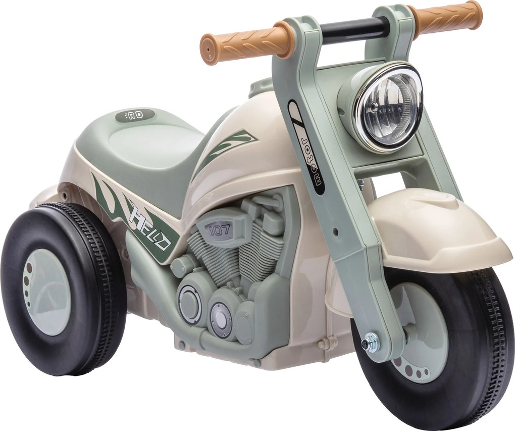 AIYAPLAY Samochodzik dla dzieci, Design motocykla, Muzyka i Bańki, dla 2-5 Lat, Kremowobiały