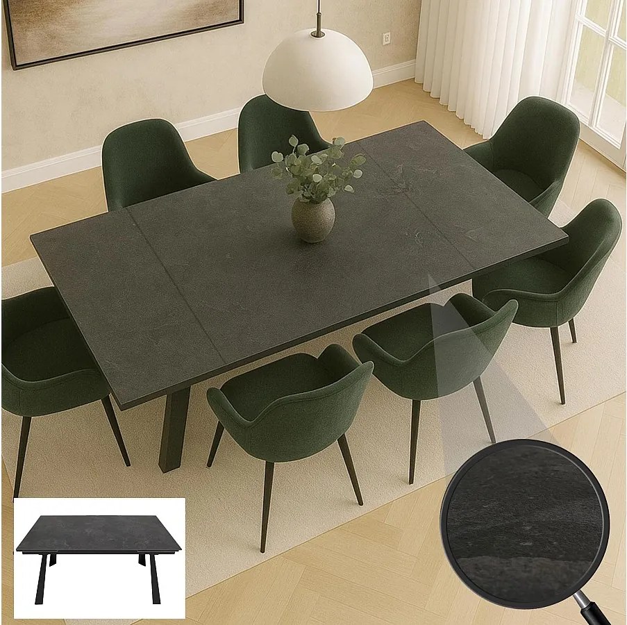 Stół do jadalni MCW-O59,  wygląd marmuru, szary