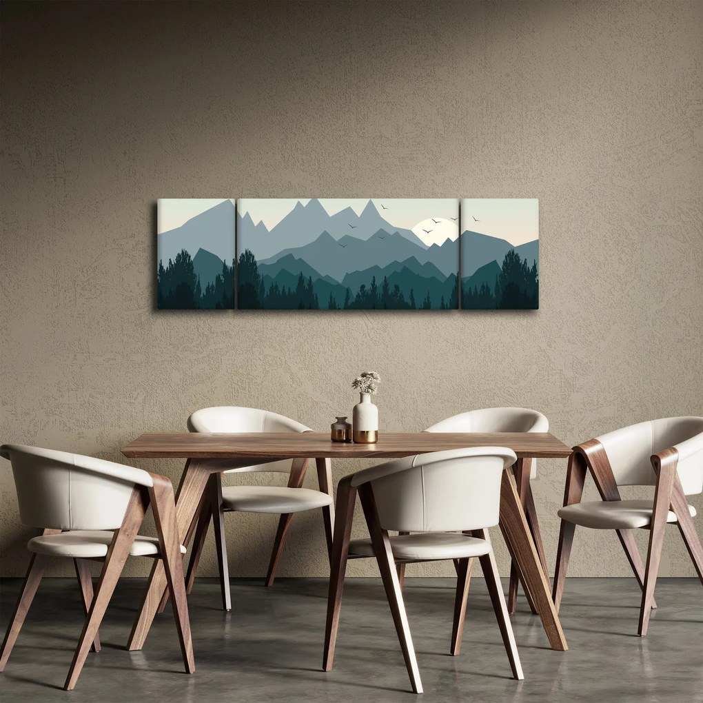 Obraz - Góry oczami grafika (170x50 cm)