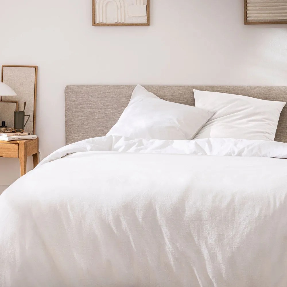 Biała bawełniana pościel dwuosobowa 3-częściowa 240x220 cm Meline – douceur d'intérieur