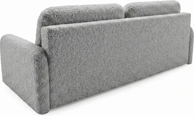 Sofa DUO Rozkładana Dwuosobowa Ciemnoszara Boucle Japandi