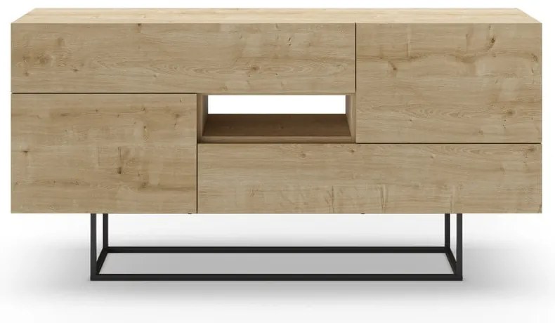 Niska komoda w dekorze dębu 145x82 cm Titan – Marckeric